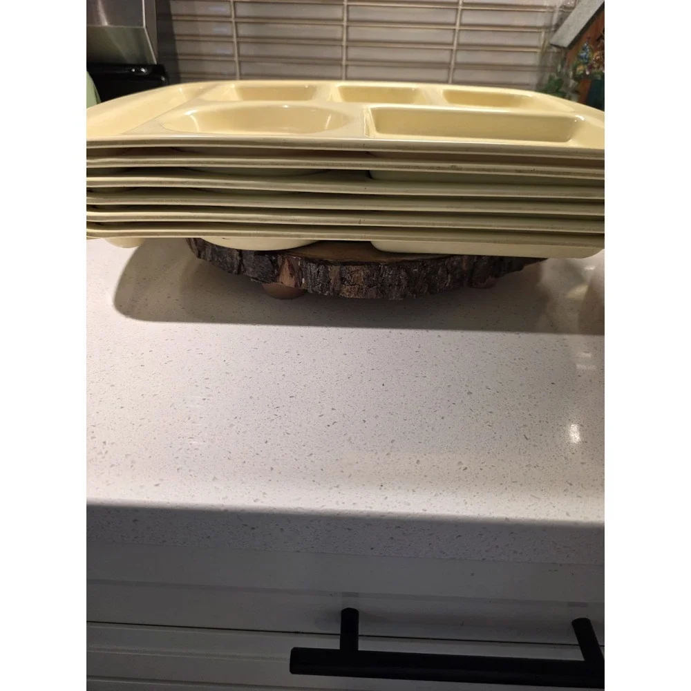 VTG Prolon School Cafeteria Lunch Trays Yellow NSF-39150 9853 Lot Of 6